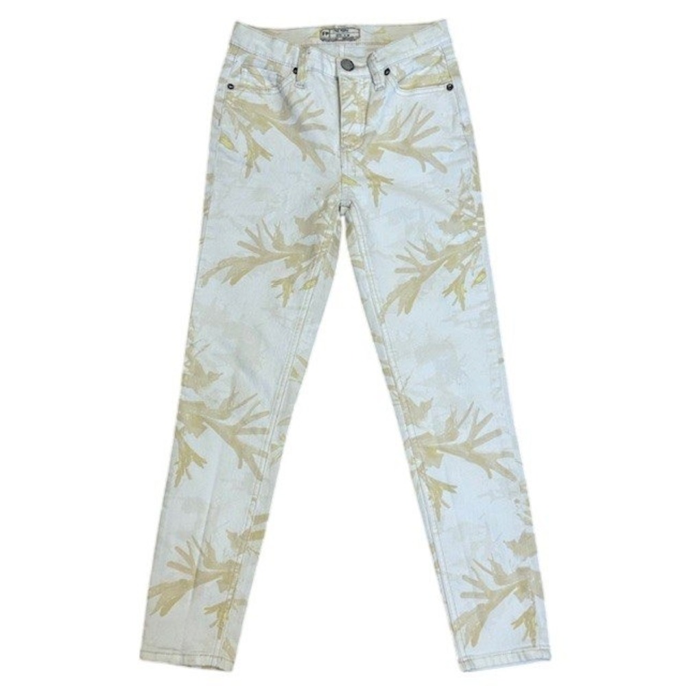 Free People Floral Printed High Rise‎ Skinny Jeans Casual Everyday Style Size 25